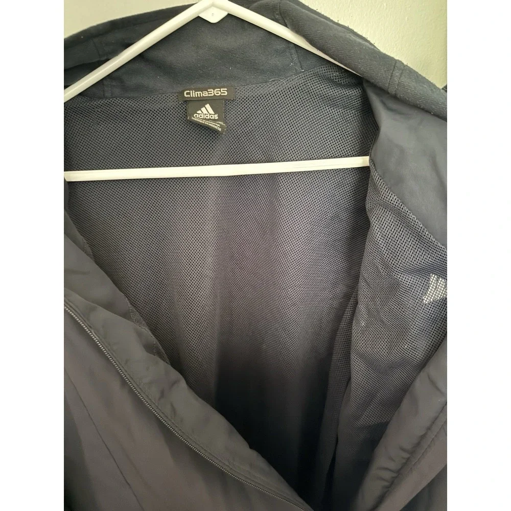 Adidas Jacket Mens 2XL Navy Clima365 Full Zip Warm Up Performance Track